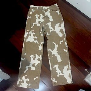 12th Tribe Midland Cow Print Jeans- size M